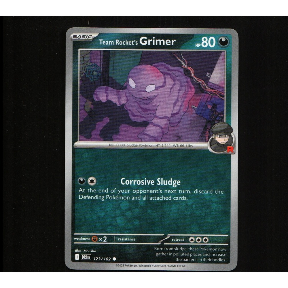 2025 Pokemon Destined Rivals Team Rocket's Grimer 123/182 Common DRI EN